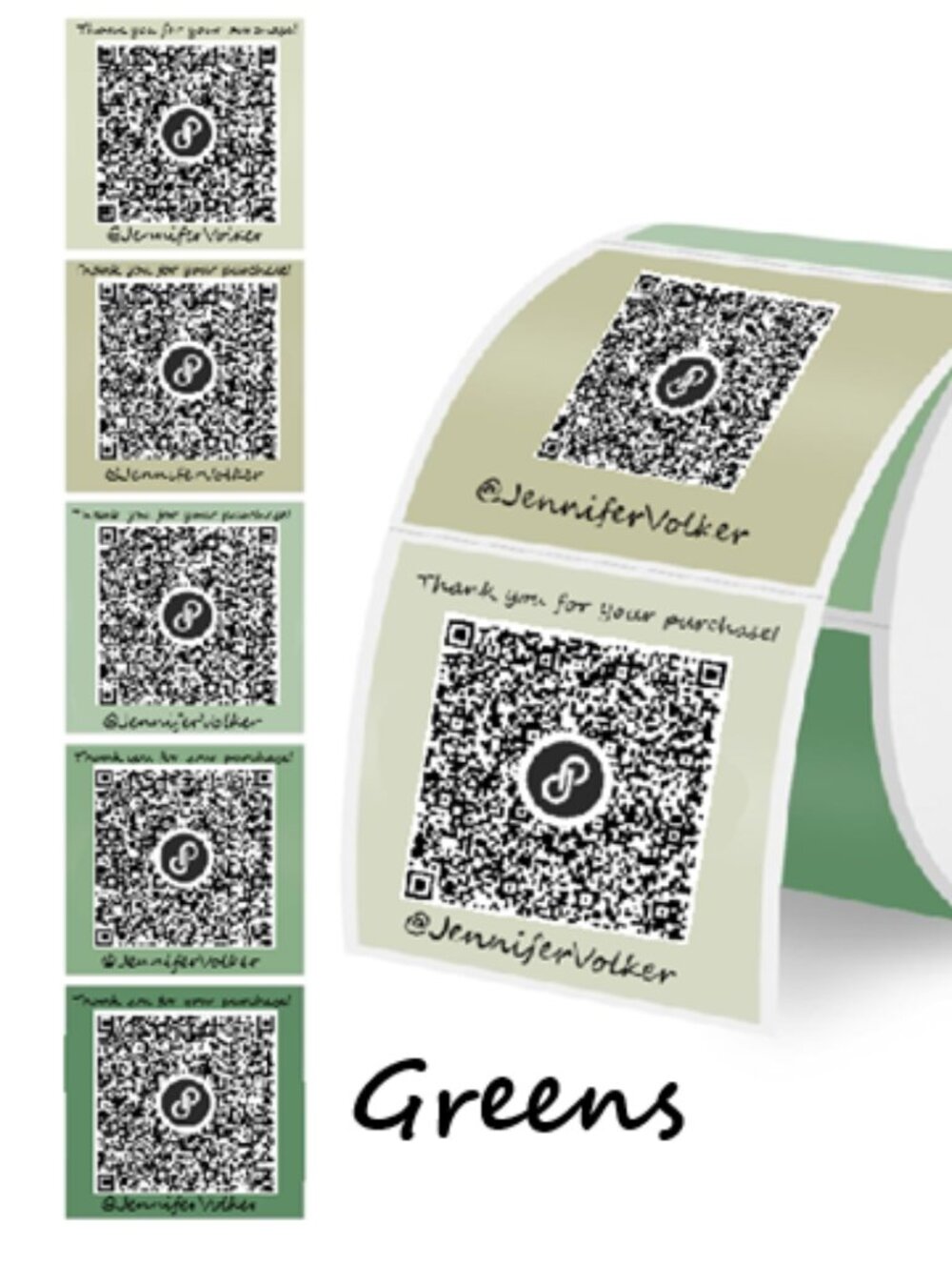 100 Customized Closet Stickers 2"x2" Squares